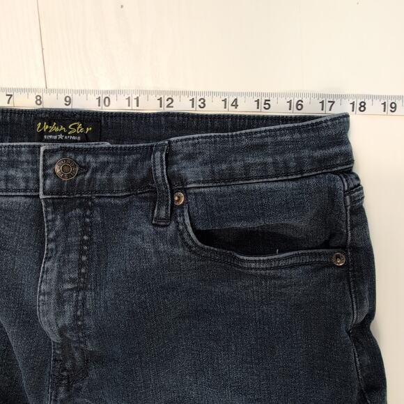 Urban Star Men’s Relaxed Fit Jeans 36x34 Dark Wash Denim Classic Straight Leg - Picture 8 of 16